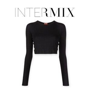 Revolve INTERMIX Black Knot Back Crop Top XS